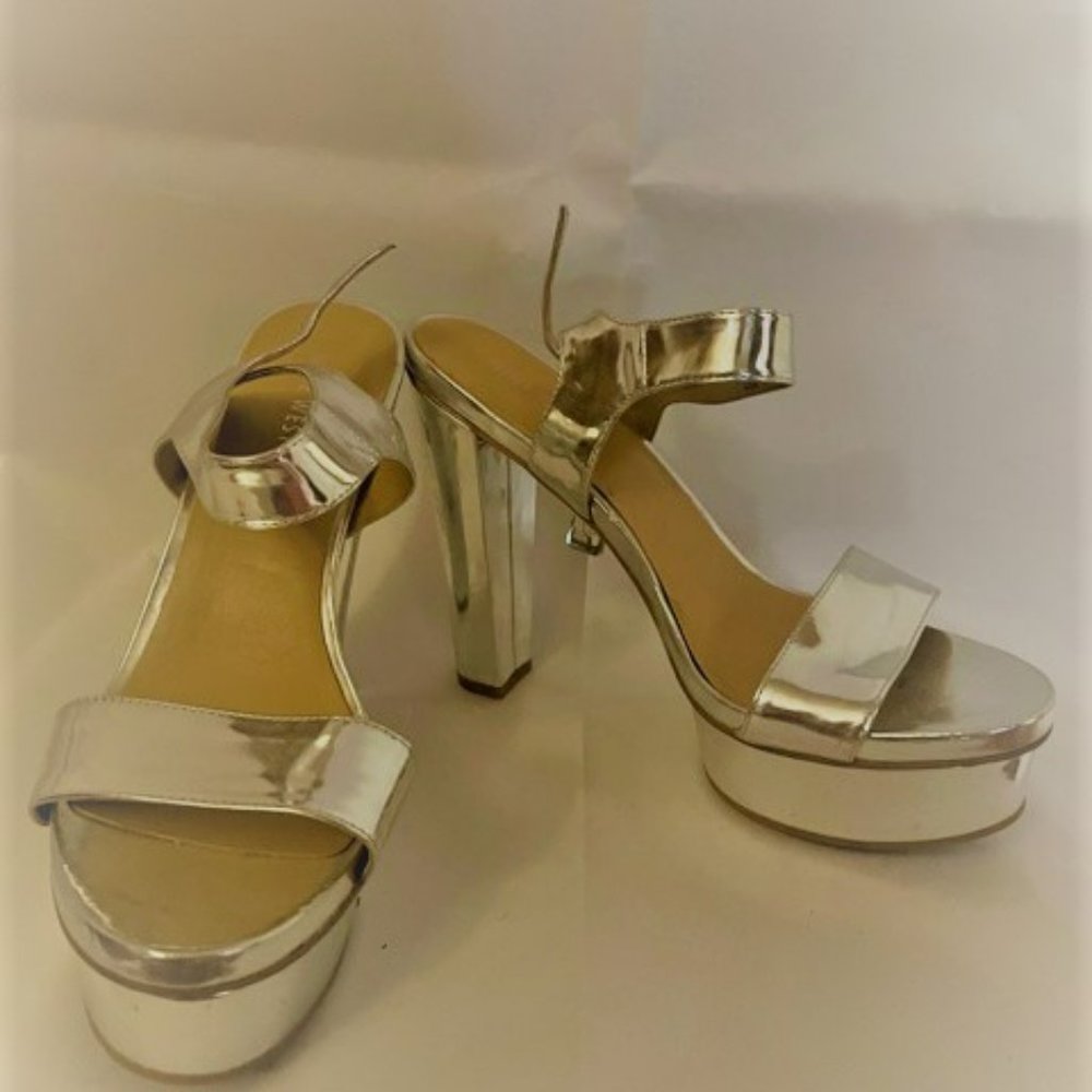 Nine West Silver platform sandals
